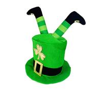Genérico St Patricks Day Hats For Adults- 11.81x11.81x13.78 Inches Green Leprechaun High Top Hat, 3D Irish Leg Design, St Patricks Day Hat, Costume Party Headwear Accessory | Irish Cosplay For