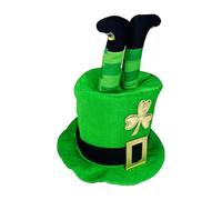 Genérico St. Patrick's Day Hats For Adults - 30x30x35cm St. Patrick's Day High Top Bowler Hat With Irish Legs - Realistic Shamrock Headpiece Accessory, Role Playing Headwear For Holiday Costume