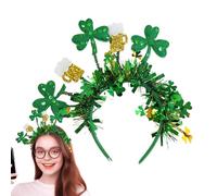 Genérico St. Patrick's Day Headband - 20x24cm Shamrock Striped Hairband | Irish Carnival Bow-Tie Top Hat Headband - Colorful Strip Accessory | Holiday Costume St. Paddy