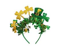 Genérico St. Patrick's Day Headband - 20x24cm Shamrock Striped Hairband | Irish Carnival Bow-Tie Top Hat Headband - Colorful Strip Accessory | Holiday Costume St. Paddy