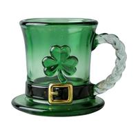 Genérico St Patricks Mug - Shamrock Ceramic Coffee Cup, Festive Leprechaun Hat Drinkware with C Shaped Handle, Sturdy Porcelain Tea Vessel, Ideal for Themed Parties Bar Restaurant