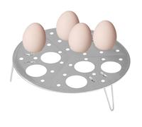 Genérico Stackable Egg Steamer Rack - 9 Egg Stainless Steel Trivet with Removable Base | Multi-Purpose Steaming Tool for Seafood Dumplings Buns Crab and Pressure Cooker Cooking at Home