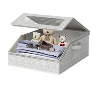 Genérico Stackable Hat Organizer - Clear Window Thick Cardboard Container, 12 Inch Storage Box with View, Sturdy Lid Basket with Fit, Closet Utility Holder, Clothing Storage for Family, Car, Bedroom