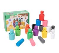Genérico Stacking Cups Activity Set - Color Sorting Learning Tool, Educational Play Challenge Design, Durable Safe Build, Fine Motor Skill Development, Interactive Matching Exercise | Boys Girls Ages