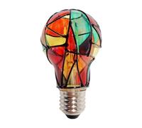 Genérico Stained Glass Light Bulb, 4w E27 Base Mosaic Colored Bulb, Decorative Painted Light for Christmas, Festive Home Décor Accent for Party Tree Window Closet Bedroom 4x2.4 Inches