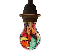 Genérico Stained Glass Light Bulb - 4W Mosaic E26 Base Painted Colored Bulb for Festive Home, Party, Window, Tree, Bedroom, Closet, and Store Decoration Creating Colorful Ambient Christmas Lighting
