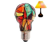 Genérico Stained Glass Light Bulb - Decorative Mosaic E27 Lamp | Painted Colorful Bulbs for Christmas Tree, Kaleidoscope Glow for Home Party, Rainbow Glasswork, LED Globe for Festive