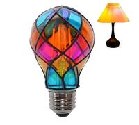 Genérico Stained Glass Light Bulb E26 | 4W 120V LED Lightbulb Atmosphere Lighting,for Home Indoor Room Garden Balcony Party Festive Halloween Christmas