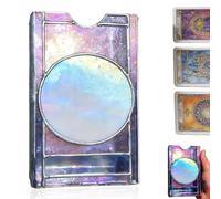Genérico Stained Glass Tarot Deck Case, Sun Moon Pattern Design Opalescent Tarot Deck Storage Box, Decorative Handcrafted Card Case Holder for Standard Size Cards or Playing Cards