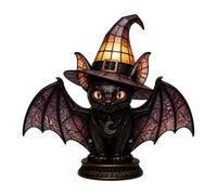 Genérico Stained Glass Witch Hat Lamp Acrylic Gothic Figurine Light