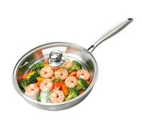 Genérico Stainless Pan Rustproof Nonstick Food-Grade Kitchen Suplies | Stainless Steel Skillet Cooking Pan for Home Apartment Caping Egg Pancake Steak Induction Gas Stove Cooker