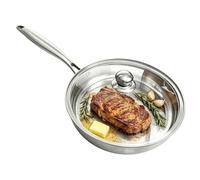 Genérico Stainless Pan Rustproof Nonstick Food-Grade Kitchen Suplies | Stainless Steel Skillet Cooking Pan for Home Apartment Caping Egg Pancake Steak Induction Gas Stove Cooker