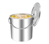 Genérico Stainless Steel Bucket, Kitchen Food Storage Container, Bucket with Lid for Flour, Rice, Water, Soup, Porridge, Cereal, Dry Liquid Food Storage, Kitchen and Pantry Use