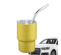 Genérico Stainless Steel Car Mug - Small Portable Coffee Cup with Straw | 3 Oz Double-Layer Stainless Steel Tumbler Cup | Travel Mug | Outdoor Beverage Container for Traveling Camping Trip