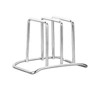 Genérico Stainless Steel Cutting Board Holder - Pot Lid Organizer Rack | Durable Silver Stand for Kitchen Countertop Storage, Cupboards, Apartments, Dorms, and Restaurants