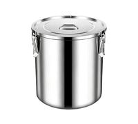 Genérico Stainless Steel Food Storage, Airtight Coffee Bean Organizer, 13x10 Inches Bin with Locking Lid, Polished Metal Pantry Vessel, Sealed Kitchenware with Silver Style, Powder Holder for Grain