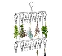 Genérico Stainless Steel Herb Dryer, Hanging Drying Rack, Space Saving Plant with Herb Dehydration Tool, Multilayer Drying Frame for Garlic Vegetables Flowers Laundry Socks 16.14x16.14in