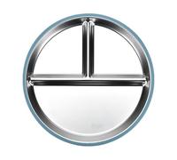 Genérico Stainless Steel Kids Plates - 3 Compartments | Stainless Steel Dishes Kids Dinnerware with Resilient Base Sleek for Vegetables, Fruits, Meat, Home, School and Professional Dining