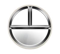 Genérico Stainless Steel Kids Plates - 3 Compartments | Stainless Steel Dishes Kids Dinnerware with Resilient Base Sleek for Vegetables, Fruits, Meat, Home, School and Professional Dining