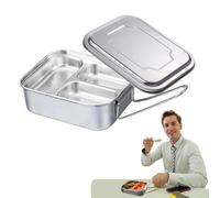 Generico Stainless Steel Lunch Box - 17 x 13 x 6 cm Double Layers