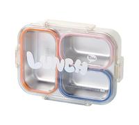 Genérico Stainless Steel Lunch Box, 3-Compartment Leak-Proof Container, 8.98x6.61x2.72inch with Secure Lid Design, Sturdy Food Grade Steel Build, Meal Prep Storage System for Use