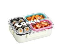 Genérico Stainless Steel Lunch Box, 3-Compartment Leak-Proof With Lid, Stainless Steel Lunch Box For Adults, For School, Camping, Picnic, Fruits, Meat, Snacks