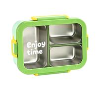 Genérico Stainless Steel Lunch Box 3 Compartments - Leakproof Dishwasher | | Metal Meal Container, Sectioned Food Storage, Portable Office Picnic Dish, Kitchen Dining Accessory Pro Max