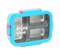 Genérico Stainless Steel Lunch Box 3 Compartments - Leakproof Dishwasher | | Metal Meal Container, Sectioned Food Storage, Portable Office Picnic Dish, Kitchen Dining Accessory Pro Max