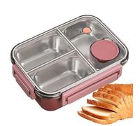 Genérico Stainless Steel Lunch Box - Food Container, Meal Box | Eco Friendly Secure Leakproof Closure, Easy Clean, Practical Accessory, Ideal For Office School Picnic,Outdoor
