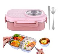 Genérico Stainless Steel Lunch Box, Stainless Steel Lunch Box for College Students, Triple Section Airtight Meal Prep Container, Heavy Duty Rust Resistant Design, Reusable Style for Fitness