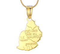 Genérico Stainless Steel Map Pendant Necklaces Map Jewelry Gold Color Items for Bridal Women Man Party Gifts Jewelry (For Morris)