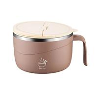 Genérico Stainless Steel Noodle Bowl Set - 1200ml Anti-Scalding Soup Mugs with Lid and Fork, 304 Lunch Bowl for Kitchen Pho Soup Pasta Oatmeal Gumbo Salad, Portable Food Container for Meal Prep