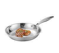 Genérico Stainless Steel Pan - Heat Distribution | No Flaking Coating | Inducción compatible Steak Skillet | Home Chefs And Camping, Versatile For Tortillas, Fish, Pancakes, Long-Lasting Performance