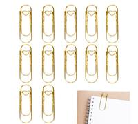 Genérico Stainless Steel Paperclip Pen Holder For Notebook | 12 Pieces Heart Shaped Pencil Paperclip, 8cm Journal Metal Penclip for Work Study Office Classroom School Home Journal Notebook Planner