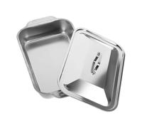 Genérico Stainless Steel Roasting Oven Tin Tray, Grill Pan | Stainless Steel Roasting Tray With Lid | Pan Grill For BBQ Fish Meat Vegetables Cooking Barbecue Camping Baking Outdoors