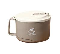 Genérico Stainless Steel Salad Bowl,15x8.5cm Stainless Steel Noodle Box, 1100ml Anti-Spill Cereal Bowl Phone Holder Dustproof Lid & Handle Boxes For, Thai, Pho Soup - Kitchen Home