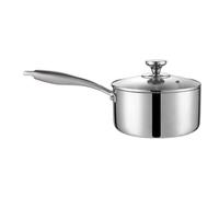 Genérico Stainless Steel Saucepan - 16 cm Cooking Pot for Soups Sauces and Heating Meals | 1100 g Ergonómico Handle with Lid, Kitchen Cookware for Home Restaurant Camping Picnic Food Preparation