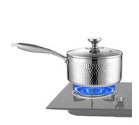 Genérico Stainless Steel Saucepan - 16 cm Cooking Pot for Soups Sauces and Heating Meals | 1100 g Ergonómico Handle with Lid, Kitchen Cookware for Home Restaurant Camping Picnic Food Preparation