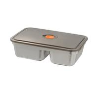 Generico Stainless Steel Snack Containers, Food Container with 2 Dividers, Portable Small Leakproof Snack Box for Fridge, Meal Prep, Kitchen, Work, Travel, Gym, Picnic, Hiking, Daycare