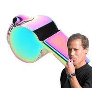 Genérico Stainless Steel Sports Wĥistle with Lanyard Loud Whistle For Football Referees | Outdoor Survival Rescue Instructor Tool | Vibrant Colors, Ultra-Loud Sound For Coaching Training