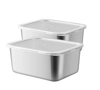 Genérico Stainless Steel Square Plate, With Lid Stainless Steel Food Grade Baking, Cake Pan, Brownie Pan Oven, Microwave, Dishwasher Safe (Small size)