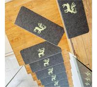 Genérico Stair treads Peldaños De Escalera con Diseño De Nariz De Toro Que Brillan En La Oscuridad, Despegables Y Pegados para Interiores, Cubiertas Suaves(4 pcs,L W 55cm x 22cm)