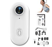 Genérico Stallion Frames Body Camera, Stallionframes 4K Mini Handsfree Bodycam, HD 1080p/4k Gosnap - Thumb Camera Necklace with 360° RotationSpring Clip, Mount Anywhere (4K,White)