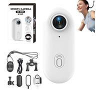 Genérico Stallion Frames Body Camera, Stallionframes 4k Mini Handsfree Bodycam, HD 1080p/4k Pocket Action CAM with Waterproof Case、Bracket for Cycling, Travel, Pet, Photography (White-Standard,4K)
