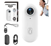 Genérico Stallion Frames Body Camera, Stallionframes 4k Mini Handsfree Bodycam, HD 1080p/4k Pocket Action CAM with Waterproof Case、Bracket for Cycling, Travel, Pet, Photography (White-Reduced,4K)