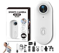 Genérico Stallion Frames Body Camera, StallionFrames 4K Mini HandsFree BodyCam, Portable Wearable Mini Action CAM with Magnetic Clip, for POV, Cycling, Diving (White-High Version,4K)