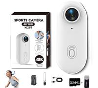 Genérico Stallion Frames Body Camera, StallionFrames 4K Mini HandsFree BodyCam, Portable Wearable Mini Action CAM with Magnetic Clip, for POV, Cycling, Diving (White-Simple,1080P)