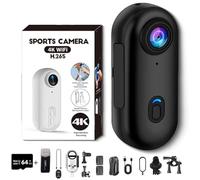 Genérico Stallion Frames Body Camera, StallionFrames 4K Mini HandsFree BodyCam, Portable Wearable Mini Action CAM with Magnetic Clip, for POV, Cycling, Diving (Black-Simple,4K)