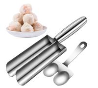 Genérico Stampo Polpette - Strumento Manuale, Cucchiaio Spatola Set Cucina 304 Acciaio, Macchina Formare Palline Carne Pesce DIY, Antiaderente Impasto Gadget Kit | For Chef Mamma Ristorante