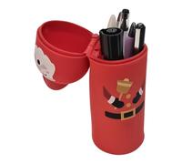 Genérico Standing Pencil Case, Cute Pencil Case Aesthetic Pen Pouch, Silicone Santa Christmas Storage Bag For School Classroom Office College Home Student Teacher Boys Girls Teen Birthday